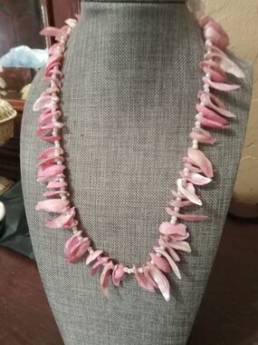 Pink Shell Petal Statement Necklace - Women's Jewelry